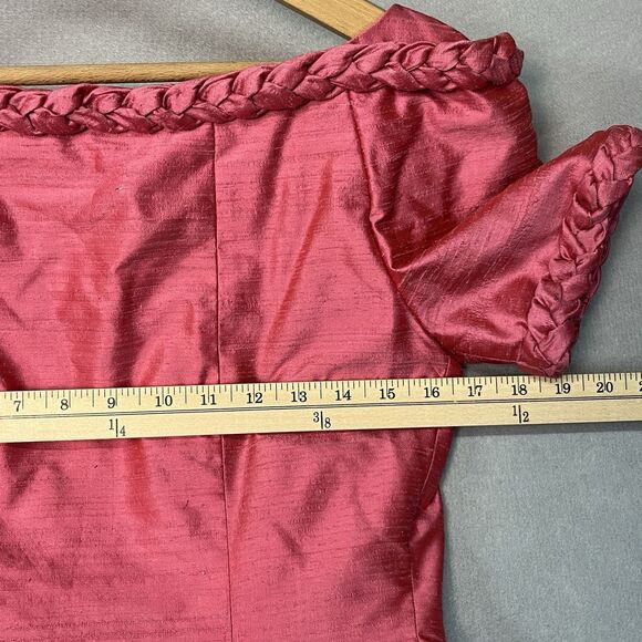 100% Raw Silk Barbie Core‎ VTG Watters & Watters 2-piece 80's pink formal dress - Picture 10 of 14